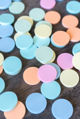 Konfetti rund Pastell